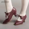 Туфли на низком каблуке для женщин, повседневные мокасины на шнуровке, женская обувь, туфли-лодочки в стиле ретро Мэри Джейн, сексуальные туфли на каблуках для женщин