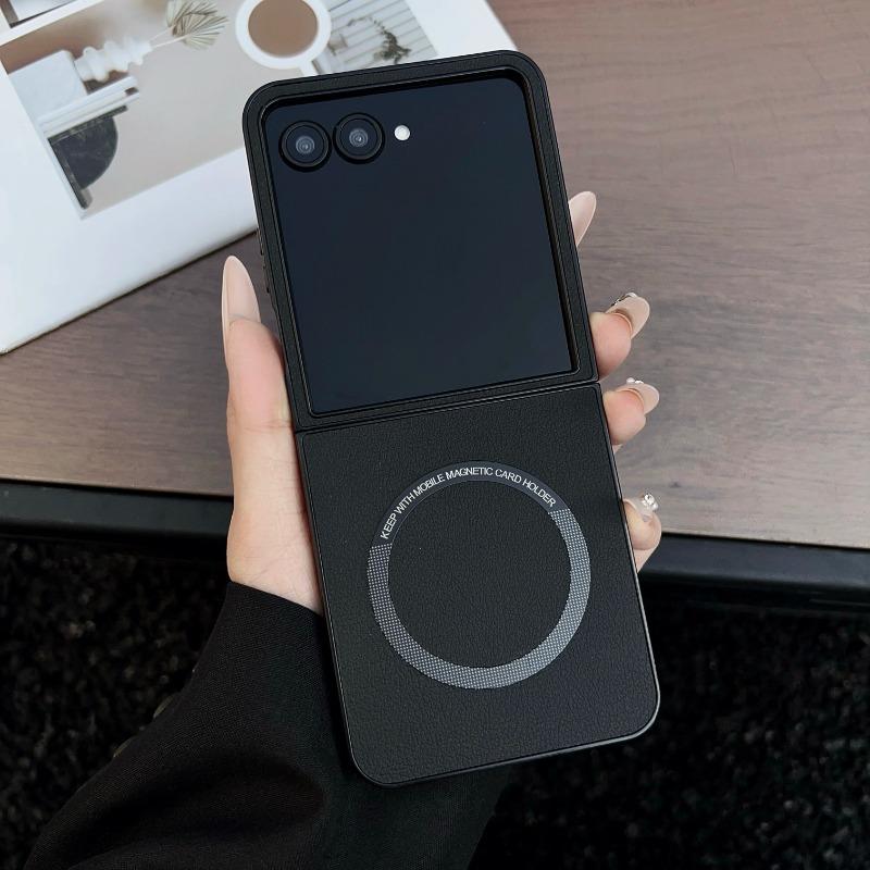 Ретро Бизнес Тонкий Магнитный Чехол с Беспроводной Зарядкой Для Motorola Razr 60 50 40 Ultra Кожа PU Жесткий ПК Ударопрочный Чехол