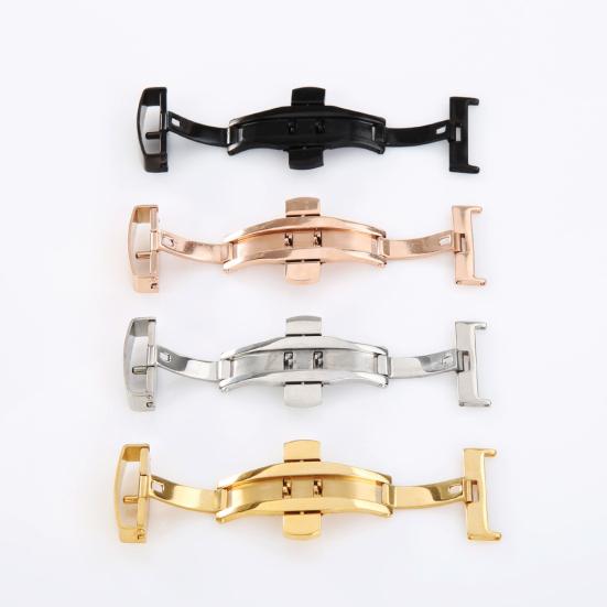 Раскладывающаяся застежка-бабочка из нержавеющей стали, раскладывающаяся пряжка для часов