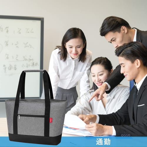 LHZK Insulated Eco Bag, Foldable Tote Bag, Lunch Bag, 28L Large Capacity Shopping Bag, Insulated Cooler Bag, Large Thermal Bag for Outdoor Activities,