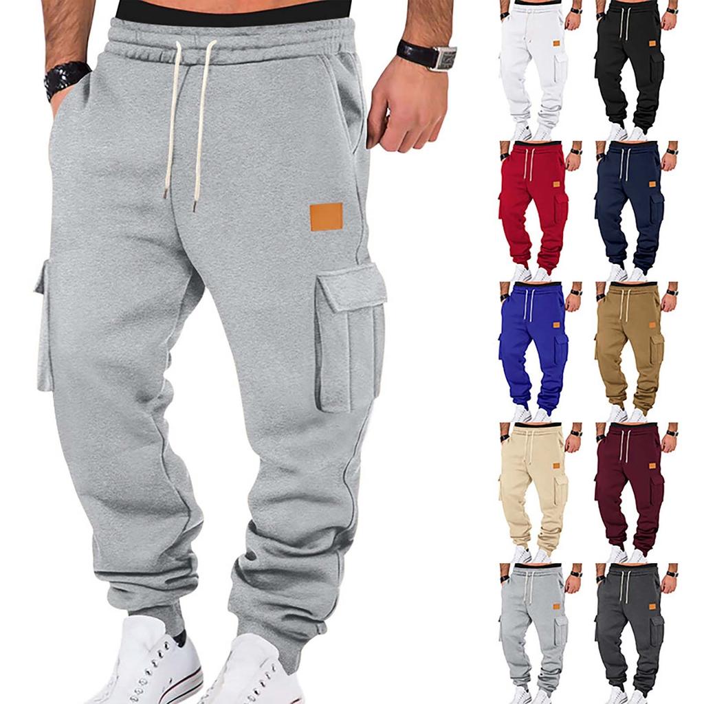 Men's Winter Sports Casual Pants Men's Sports Multi Pocket Work Pants Sweatpants