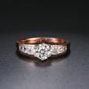Six Claw Crystal Wedding Rings For Women Rose Gold Color Couple Ring Jewelry Wholesale DWR680