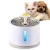 Фонтан для воды для кошек из нержавеющей стали, Питьевой фонтанчик для кошек для помещений, Автоматический дозатор воды 2,4 л/81 унция