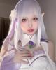Эмилия Косплей с париком Дух Маг Re Zero Косплей Костюм Взрослый Костюм Культурный Фестиваль Событие Костюм Сценическая Одежда Эмилия Косплей Парик [Kamizu