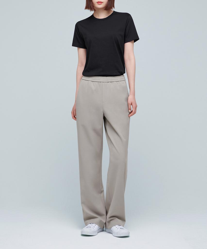 MUSINSA STANDARD Genderless Wide Elastic Waist Slacks [Light Beige]