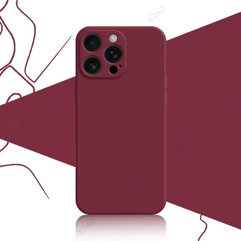 Роскошный квадратный жидкий силиконовый чехол для iPhone 16 Pro Max Plus iPhone16 16Pro 16Plus 16ProMax мягкий противоударный корпус для телефона