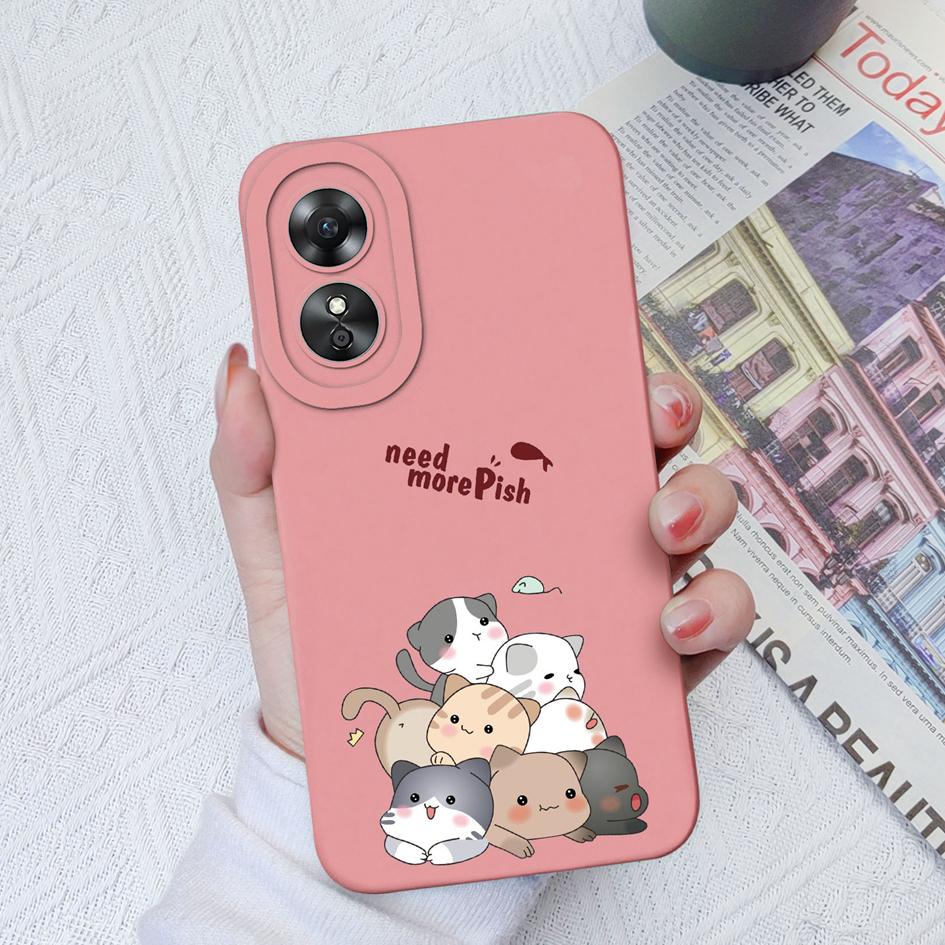Чехлы для телефонов для OPPO A15 A15S A16 A17 A17K A35 A52 A1 A1Pro, бамперы с милым котом, защита камеры с героями мультфильмов, мягкий силиконовый чехол для OPPO Fundas Coque