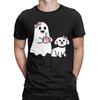 Funny Ghost Walking Dog Funny 100 Cotton Tshirt Ghost Coffee Golden Doodle Dog Halloween Tops Tees For Unisex