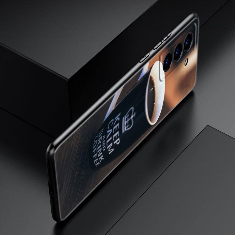 Черный силиконовый чехол для телефона Coffee Time для Samsung Galaxy S23 S21 S20 FE S24 S22 Ultra S10E S10 S9 S8 Plus