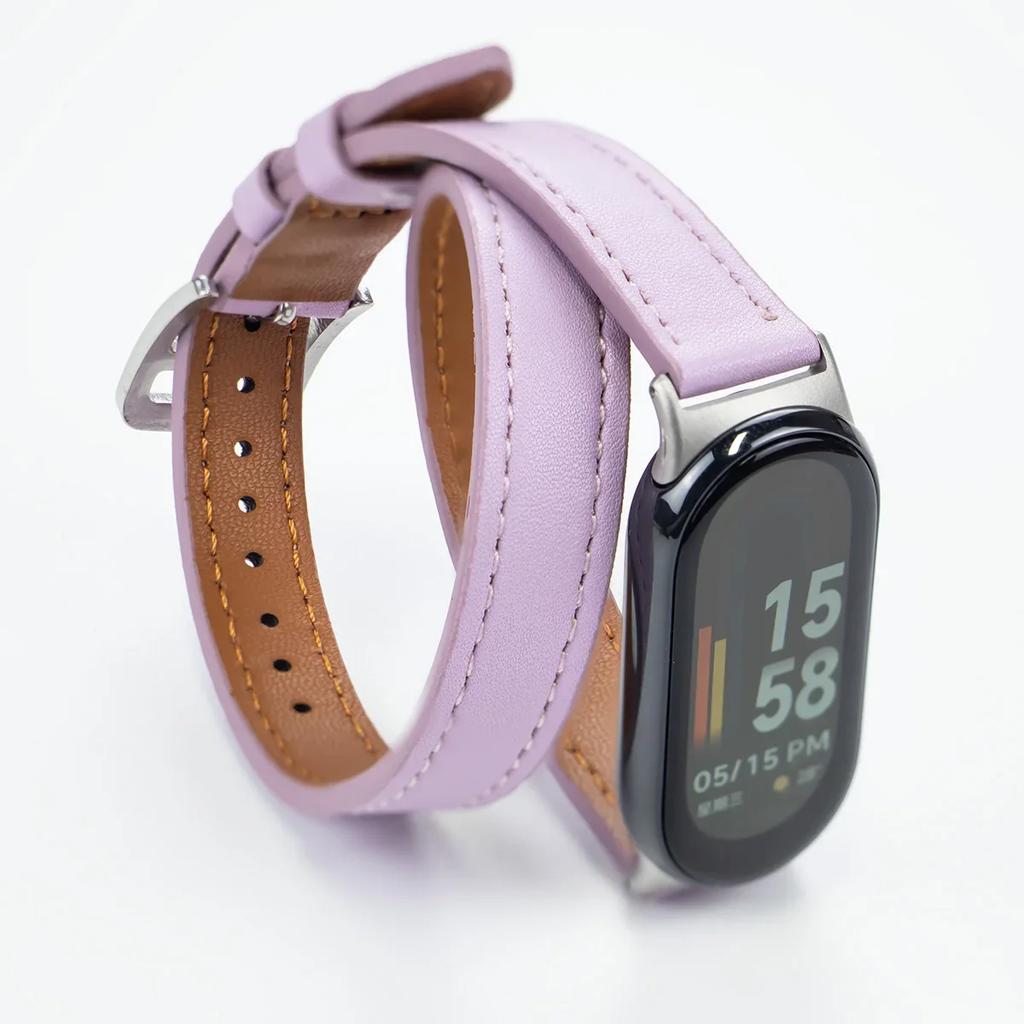 Для Mi Band 8 Ремешок Кожаный ремешок Для Xiaomi Mi Band 9 Ремешок на запястье Correa Часы Замена Miband 9 NFC Спортивный браслет Pulseira