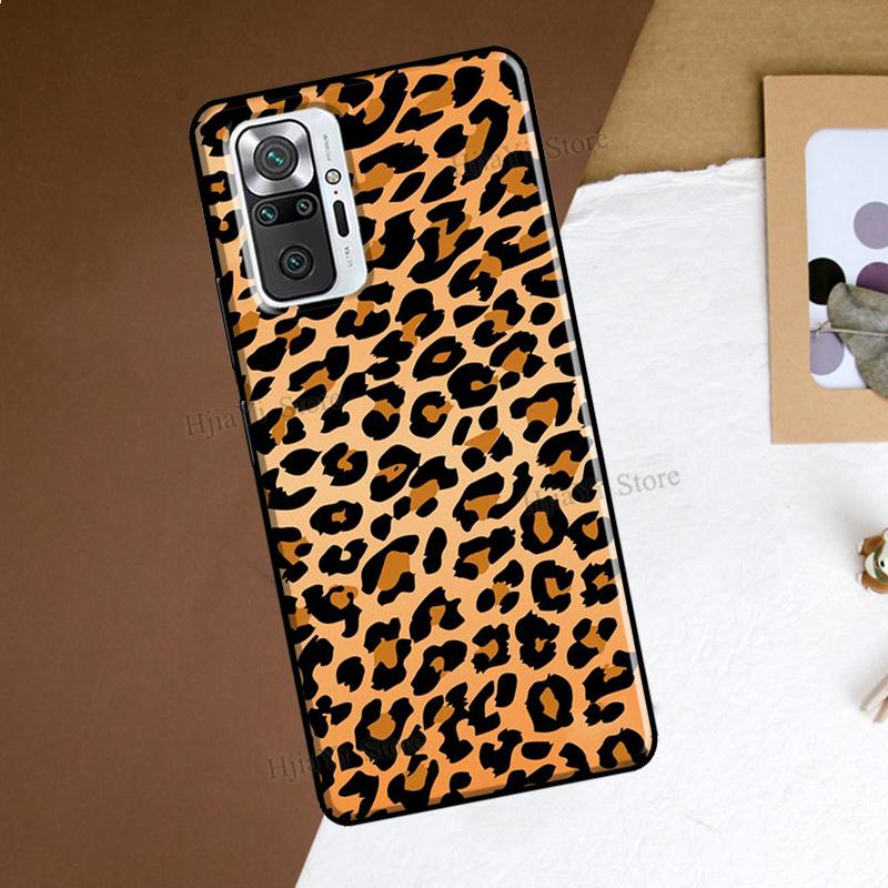 Черный леопардовый принт Гепардовый узор Для Xiaomi Redmi Note 10 11 Pro 10S 11S Note 7 8 9 Pro Чехол Для Redmi 10 9 9A 9C 9T Обложка