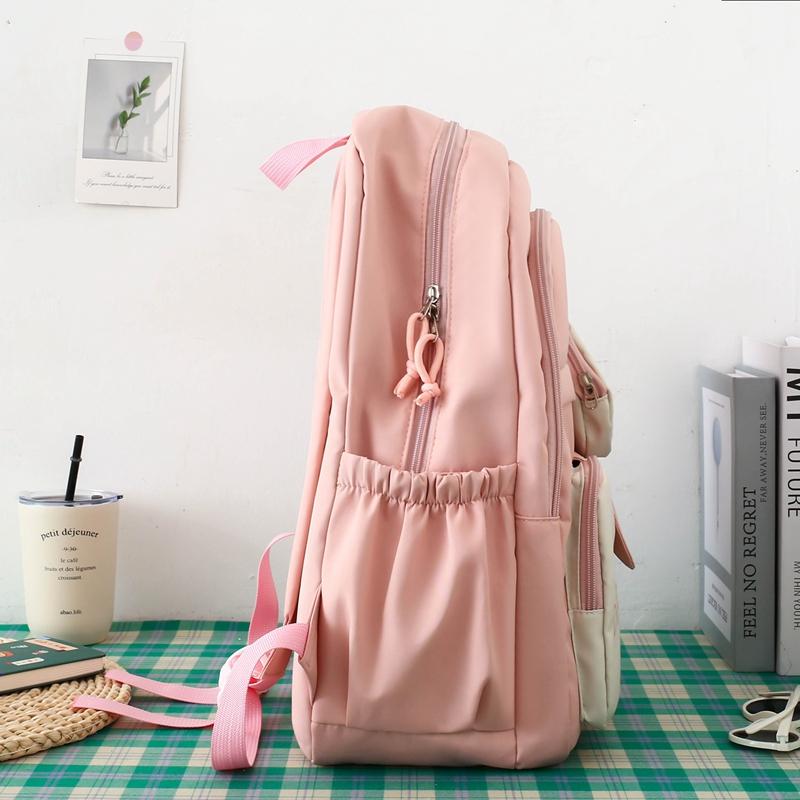 Рюкзак из трех предметов, набор цветных блоков, студенческий школьный рюкзак, женский рюкзак большой вместимости, сумка для письма с сумкой для ручек