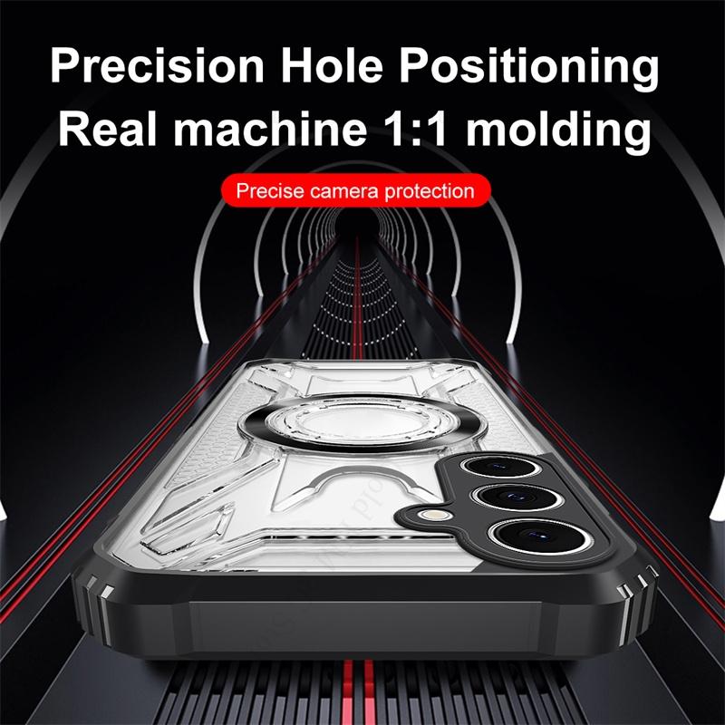 Военный гибридный бронированный чехол для телефона для Samsung S25 Edge S24 FE S23 Ultra Для Magsafe Прозрачная жесткая накладка для Galaxy A16 A06 A36