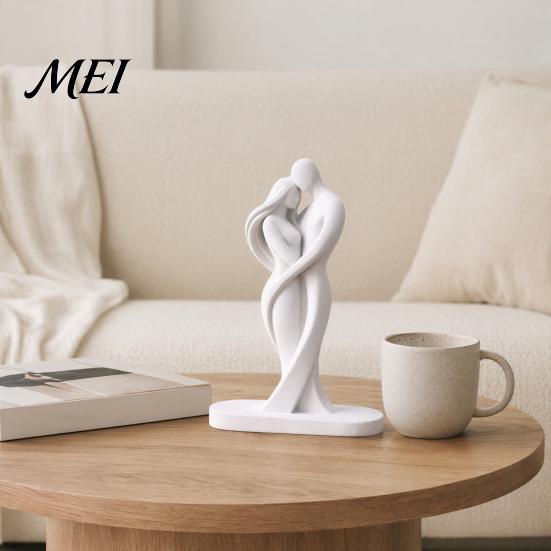 Polished Corner Sculpture Abstract Human Body Statue, Female Figurine Embracing Love Sculpture, 3D One-Piece Molding Seamless Splicing Art Statue