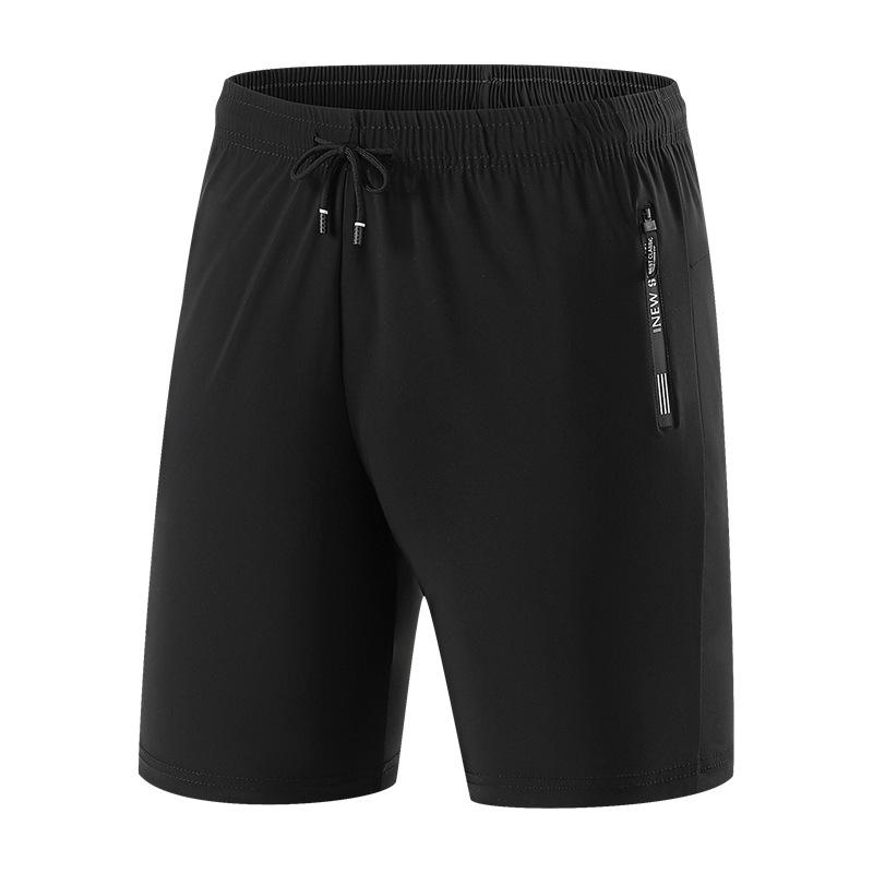 Шорты из ледяного шелка, мужские летние нейлоновые трикотажные быстросохнущие капри, высокоэластичные повседневные спортивные брюки большого размера, короткие брюки