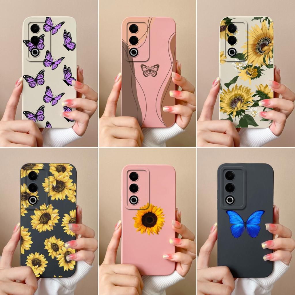 Новый чехол для OPPO A3X A3 Pro Realme 12 13 Plus C63 Pretty Sunflowers Защитная пленка для экрана Матовый жидкий силиконовый защитный чехол для OPPO Чехлы с противоскользящими свойствами