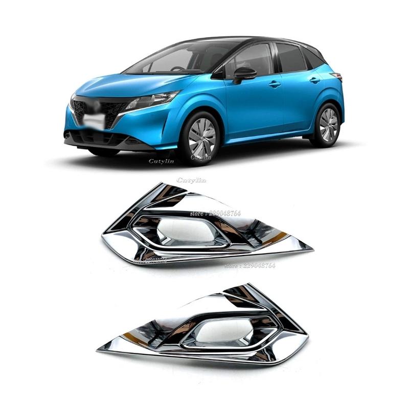 For Nissan Note ABS Chrome Front Bumper Rear Fog Light Lamp Foglight Cover Trim Molding Surround Protector Car Styling