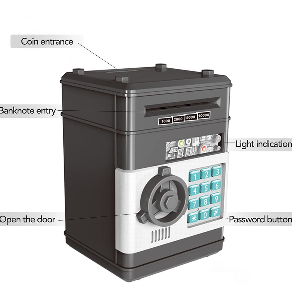 Kids Money Bank, Electronic Password Piggy Bank Mini ATM Cash Coin Money Box for Kids Birthday Toy for Children ATM Banks Box