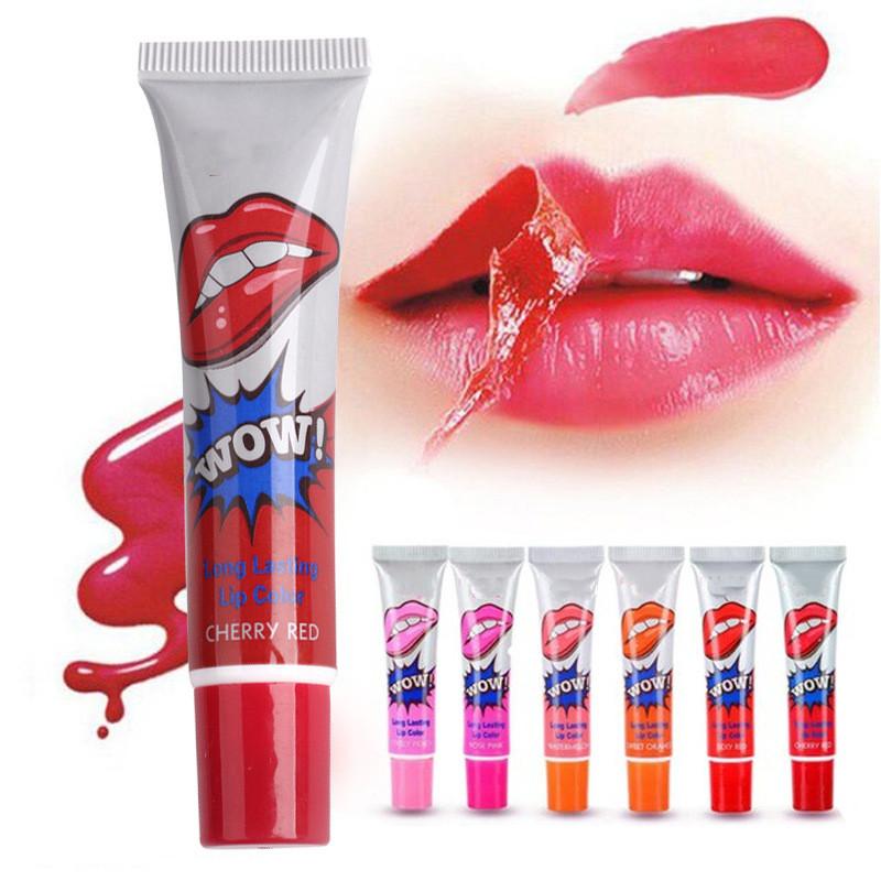 6 Colors Tear Pull Liquid Lipstick Long Lasting Lip Gloss Mask Base Waterproof Moisturizer Makeup Peel Off Lip Gloss Cosmetics