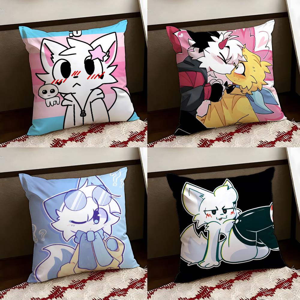Cartoon FFurry Ffandom Cushion Cover Reversible Soft Durable Pillow Cover Home Car MultiScene Use for Daily Comfort