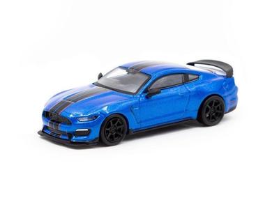 Tarmac Ford Mustang Shelby GT350R Blue Stripe 1/64 металлик/черный