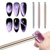 1/3Pcs Cat Eyes Nail Magnet Wand 3-in-1 Double-Head Nail Polish Magnet Pen with Round Beads Women Cat Eyes Gel Polish Nail Design Tool