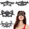 ZHEJIA Lace Eye Mask Venetian Mask Lace Mask for School Eye Black (4 Pieces) Women, Openwork, Costume, Disguise, Masquerade, Party, Cosplay, Festival,