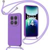 Чехол для Xiaomi Redmi Note 14 Pro Plus 5G/Note 14 Pro+ 5G, Мягкая защита со шнурком фиолетового цвета