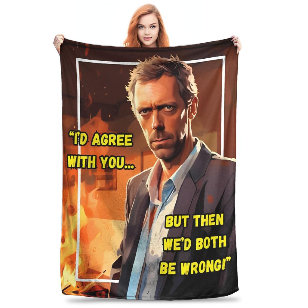 House MD TV Show Wool Blankets Awesome Throw Blankets for Home 150*125cm Quilt