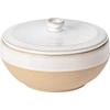 Официально импортированный контейнер-кастрюля Costa Nova с крышкой, примерно. 15 см, Подходит для микроволновой печи и посудомоечной машины, Марракеш Белый, Песок Белый, 2VGH151-SBL