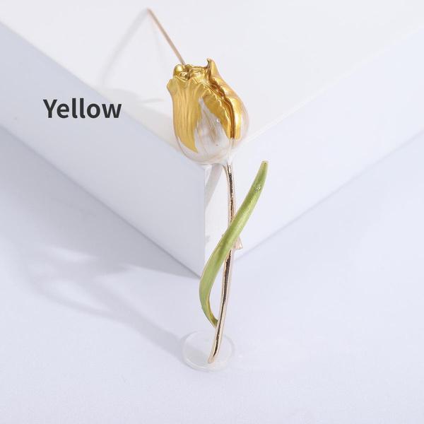 1 шт., новая мода, ювелирные изделия в виде масляных тюльпанов, корейская брошь, булавка, темперамент, женская одежда, аксессуары, заколки с цветами
