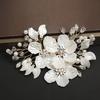 Crystal Pearl Flower Bridal Headwear Handmade Wedding Hairpin New Bride Headdress  Hair Jewelry