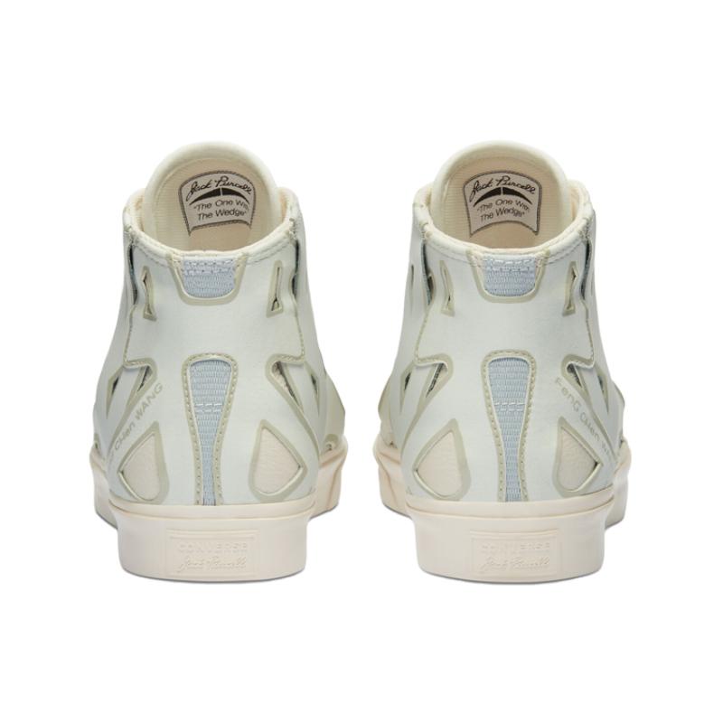 Feng Chen Wang x Converse Jack Purcell Деконструированные Кэжуал Нескользящие Износостойкие Мид-топ Скейтбордические Кроссовки Унисекс Белый Серый