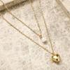 1PC Simple Necklace Collar Jewelry Cloth Accessories Sweet Choker Party Gift European Style Love Heart Imitation Pearl