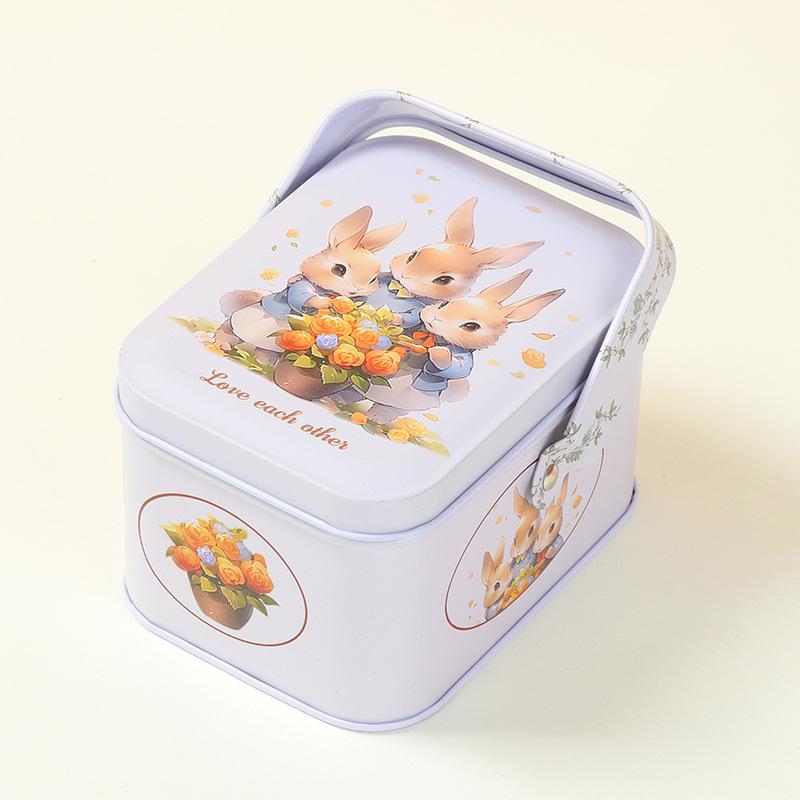 Жестяная Металлическая Коробка для Конфет Детские Подарки Маленькая Жестяная Коробка Коробка для Печенья Портативная Подарочная Коробка Кролик Для Дня Рождения Свадьбы Украшение для Вечеринки