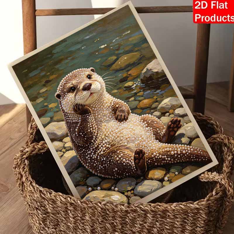 Pearl painting kit cute otter DIY home decoration painting
