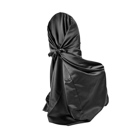 Чехол на стул пыленепроницаемый съемный атласный чехол с юбкой на спине, защитный чехол на стул с завязками, принадлежности для вечеринок и мероприятий