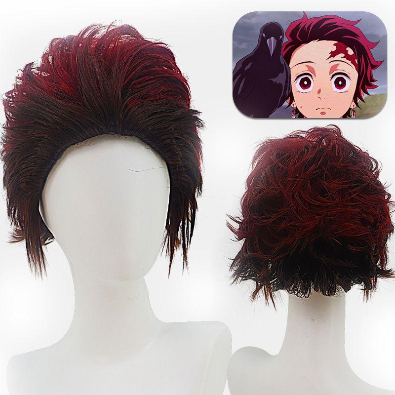 Tanjirou Koamon Cosplay Anime Short Wig High Quality Fashionable Design 20cm
