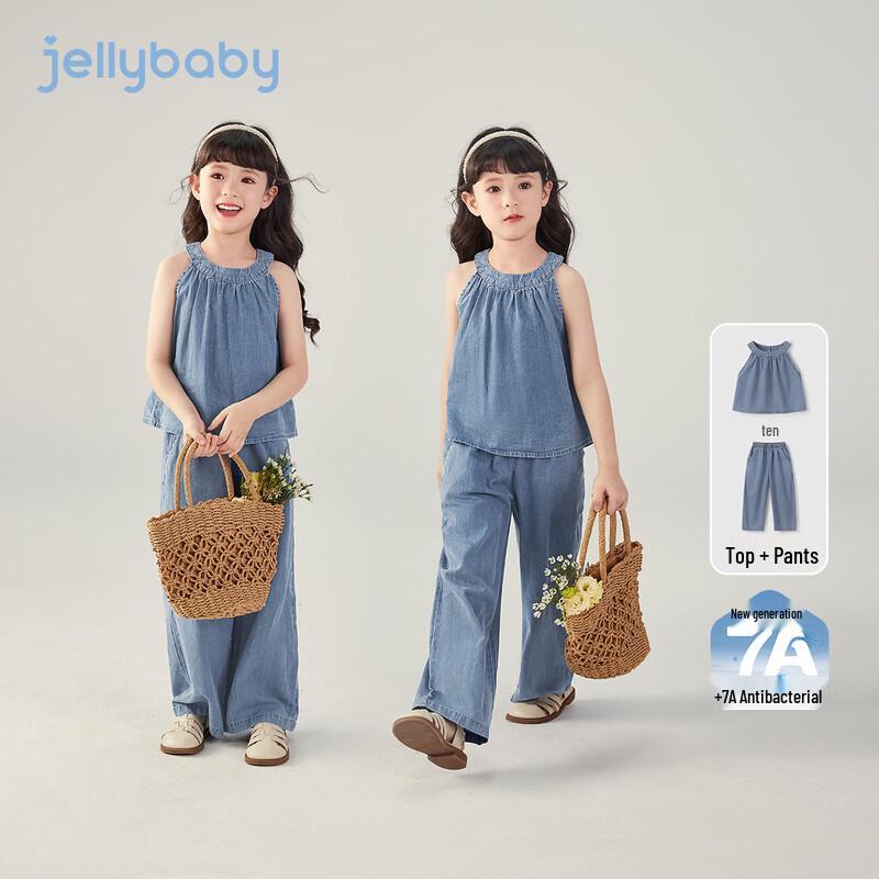 JELLYBABY Летний джинсовый комплект для девочек в французском стиле