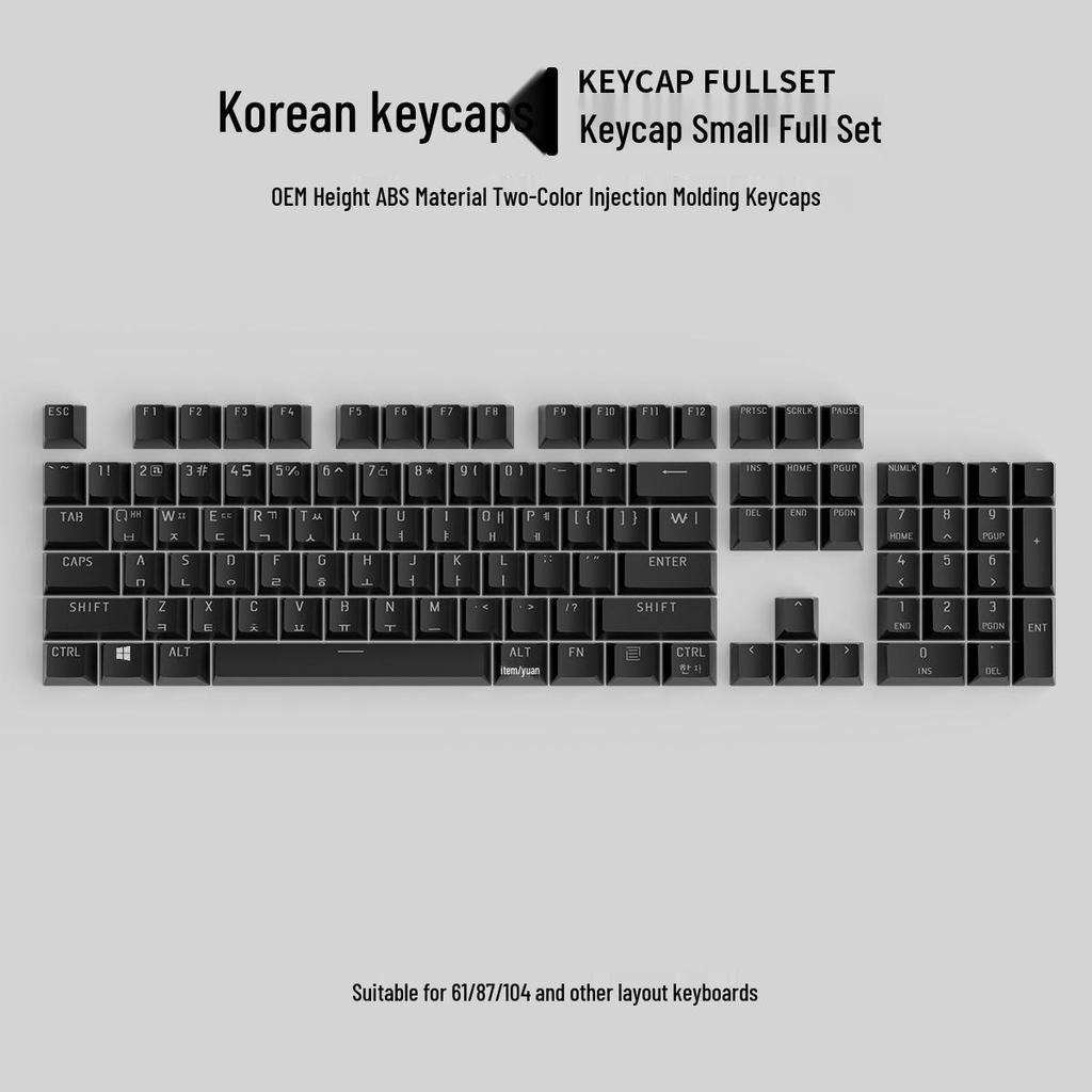 Korean Translucent Mechanical Keyboard Keycaps - Black & White