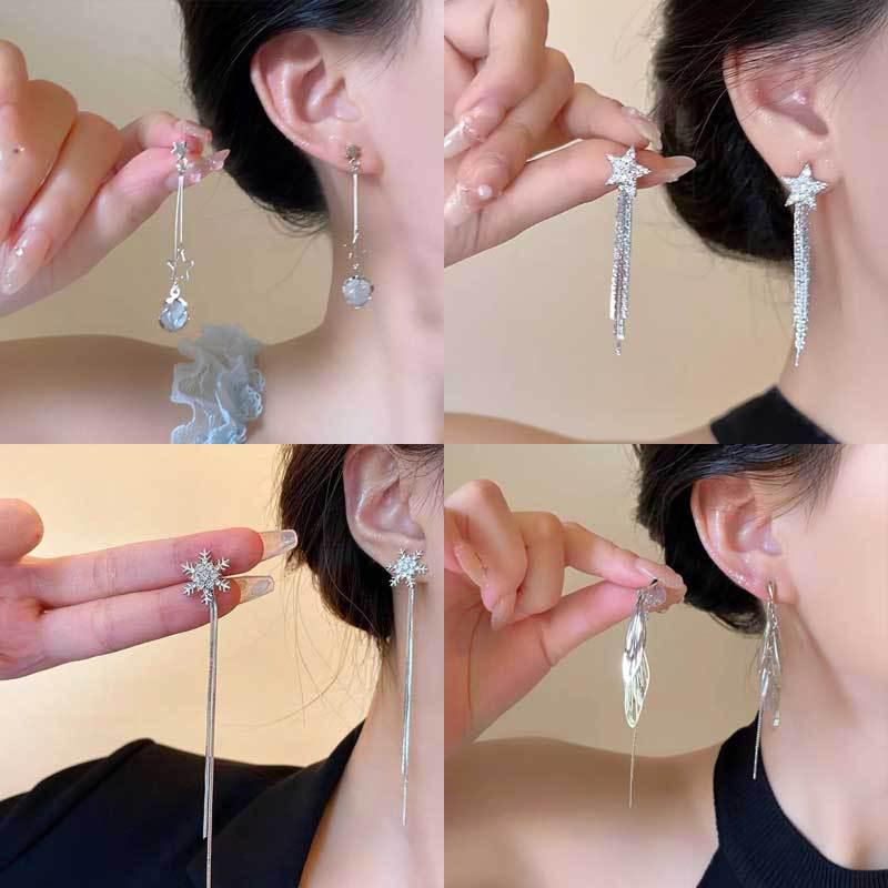 Корейский стиль, клипса для уха без прокола с длинной кисточкой, дизайн с жемчужной бабочкой для женщин - Высококачественная, Крутая мода.