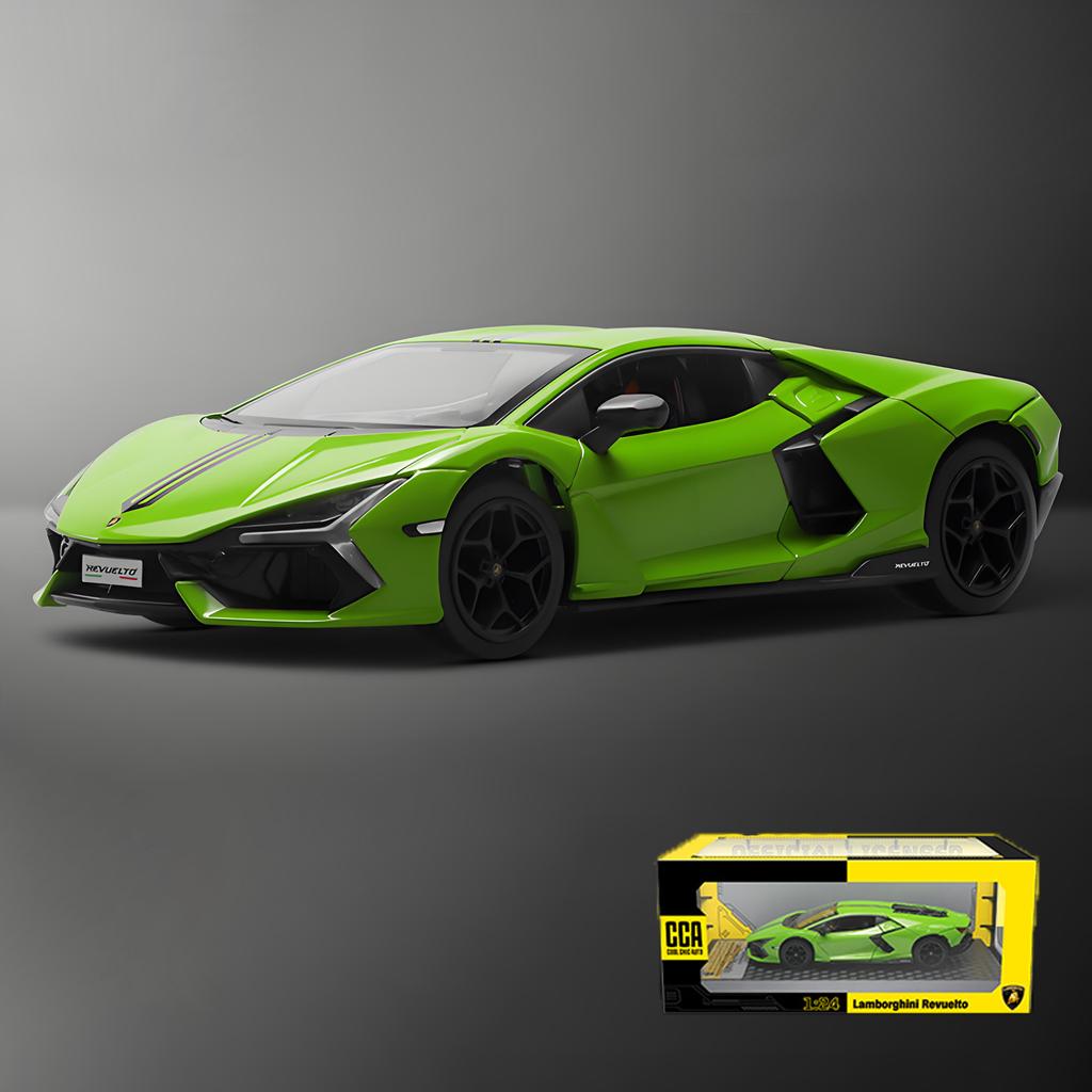1/24 Lamborghini Revuelto Суперспортивный Автомобиль Литая Модель Металлический Автомобиль Коллекция Уровень Дом Модные Игрушки Украшения Хобби Парень