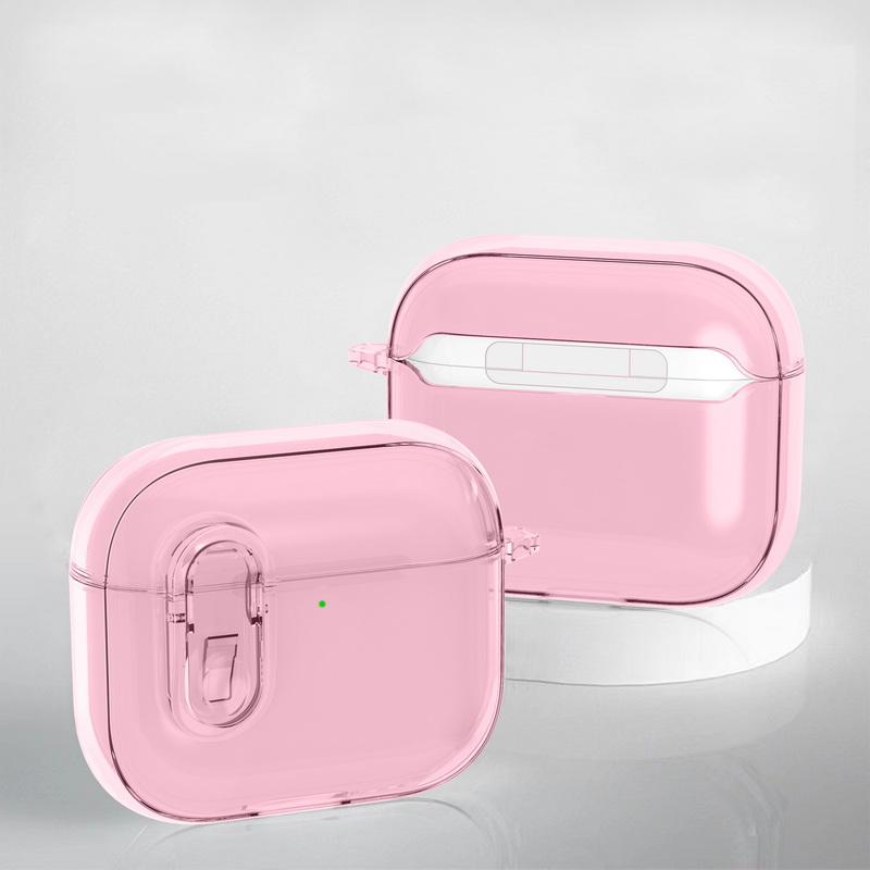 Полупрозрачный кристальный беспроводной чехол для наушников Airpods Pro 3 2 для Airpods 4 3 Противоударный с замком-переключателем Защитная крышка для наушников