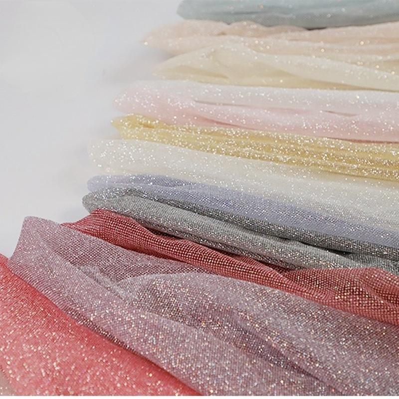 Блестящая тюлевая ткань с блестками и блестками, марлевая сетчатая ткань для свадебного платья, вуаль, фон, поделки своими руками по метрам