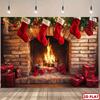 2D flat banner 1 piece per pack. Magical Christmas Fireplace creates a mysterious background design and festive decorations.ZL