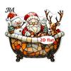 Snowman And Bell Ornaments Acrylic Christmas Hanging with Chain, Double-sided Santa Claus/Snowman/Reindeer/Bell Decorations Retro Tree Decor for Home