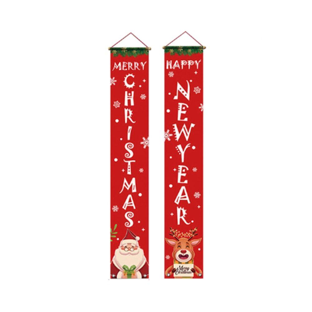 1pair Snowman Christmas Porch Sign Cloth Christmas Hanging Banner  Xmas Navidad Gift