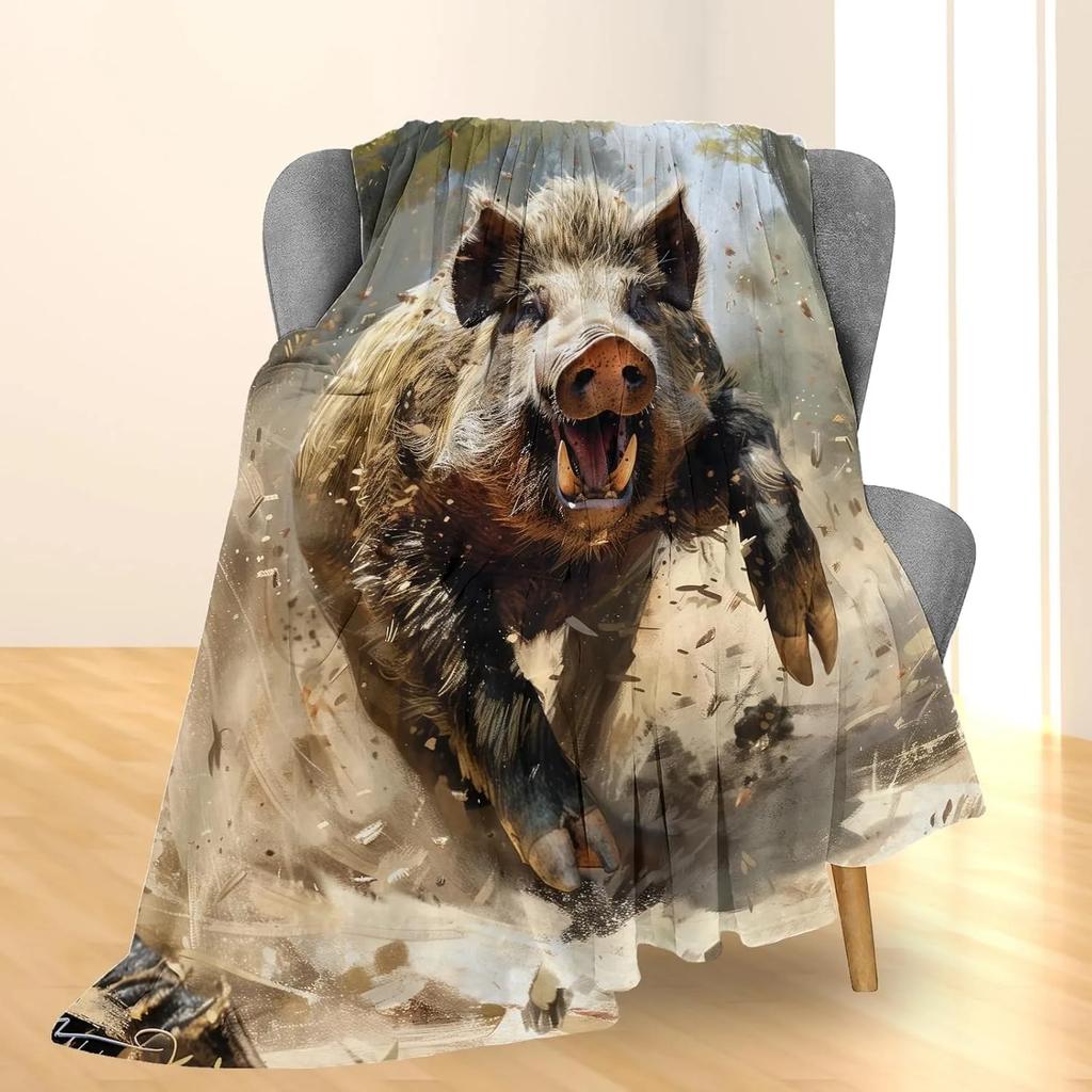 White Tiger Throw Thin Blanket Animals Printed Lightweight for Couch Home Decor Gift for Lion Tiger Elk Bears Dogs Cats Lovers