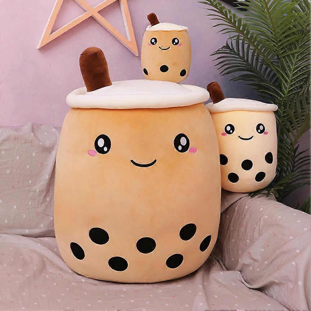35cm Cute Boba Milk Tea Plushie Toy Soft Stuffed Apple Pink Strawberry Taste Milk Tea Hug Pillow Balls Bubo Tea Cup Cushion
