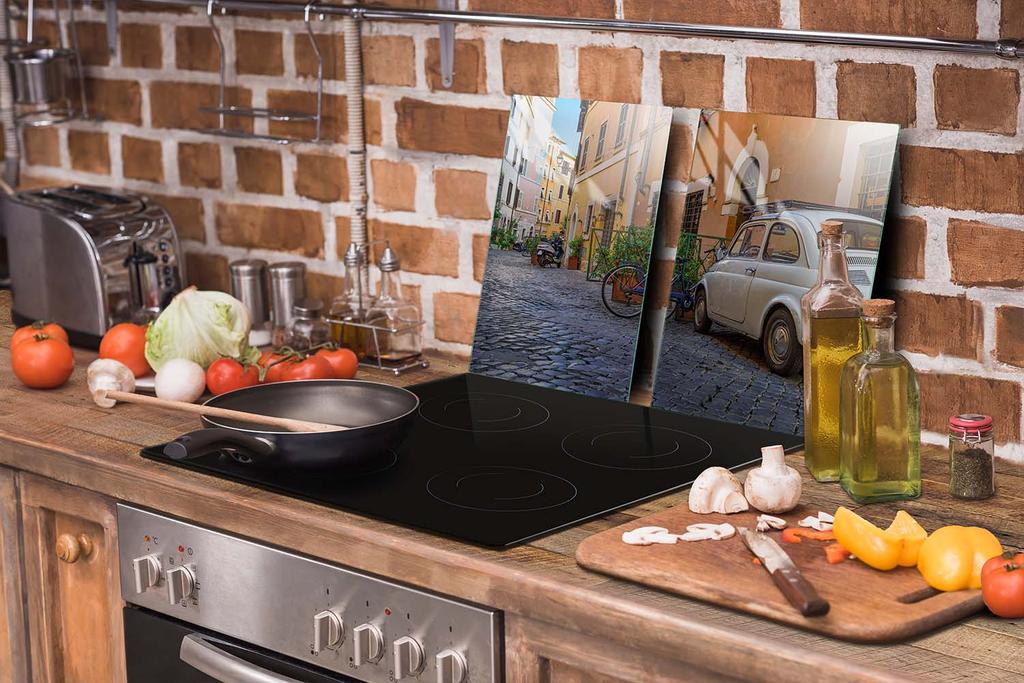 СТЕКЛЯННАЯ ЗАЩИТНАЯ ПАНЕЛЬ ДЛЯ КУХНИ 65x52 АВТО